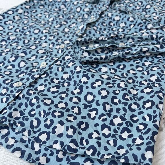 Boden 100% Cotton Leopard Animal Print Button Down Shirt 4 Preppy Chic Twee - Picture 6 of 10
